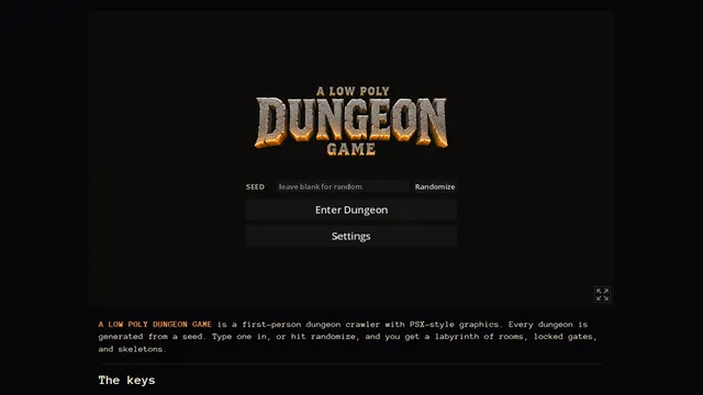 A Low Poly Dungeon Game cover image
